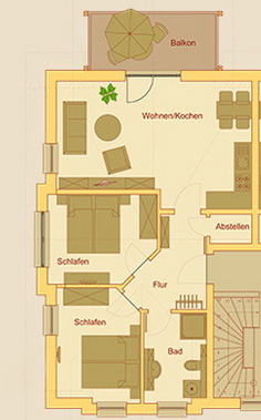 Grundriss Ferienwohnung Silbermöwe Bansin